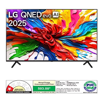 Rear view of LG QNED92 TV