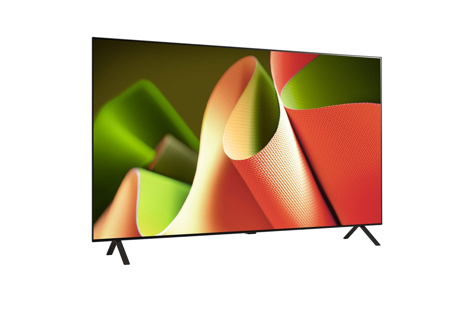 Slightly-angled right-facing side view of LG OLED TV, OLED B4