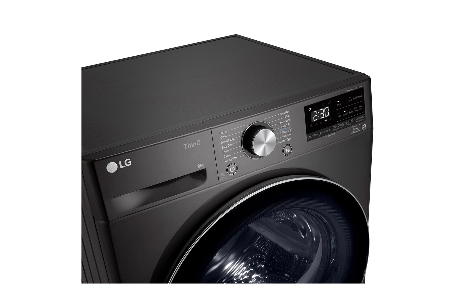 LG DHV09SAB dryer Top View for Front Side