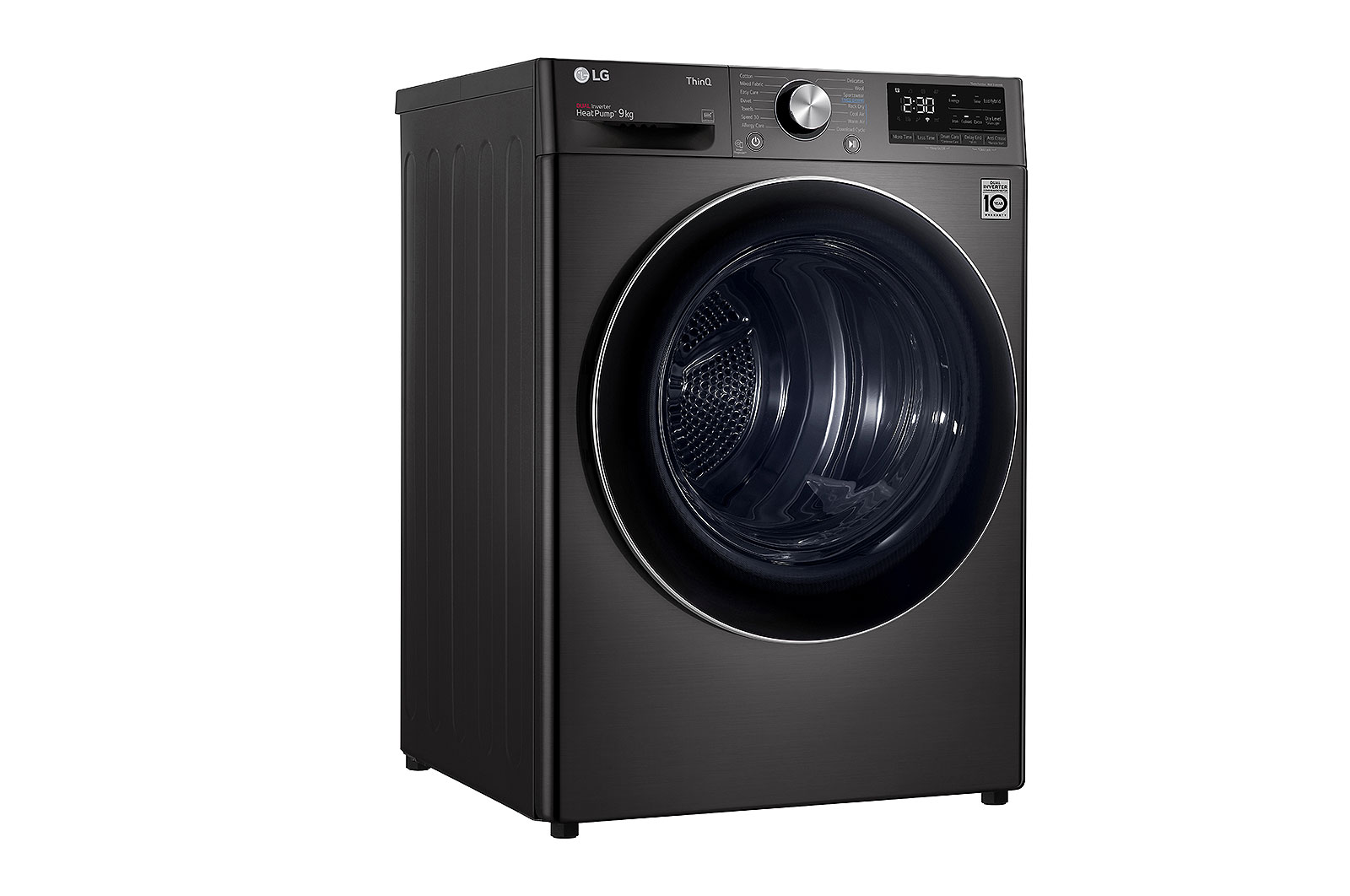 LG 9Kg Dryer, Dual Heat Pump™, Black Steel, DHV09SWB