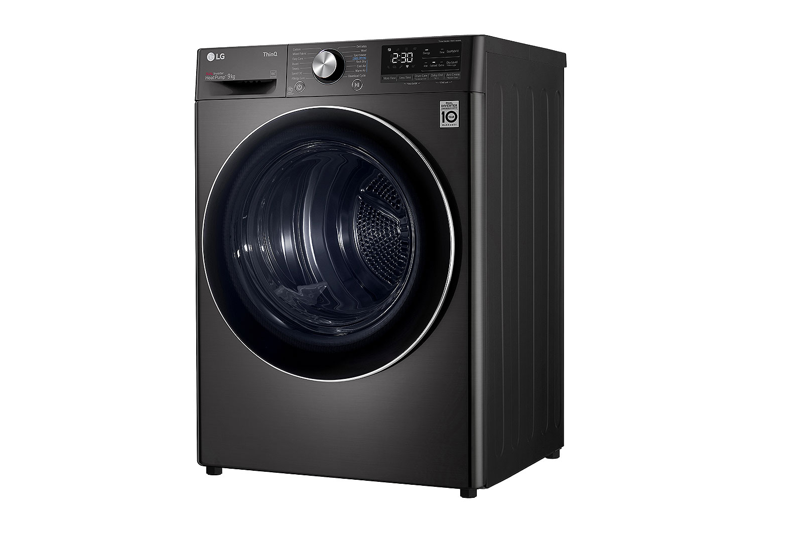 LG 9Kg Dryer, Dual Heat Pump™, Black Steel, DHV09SWB