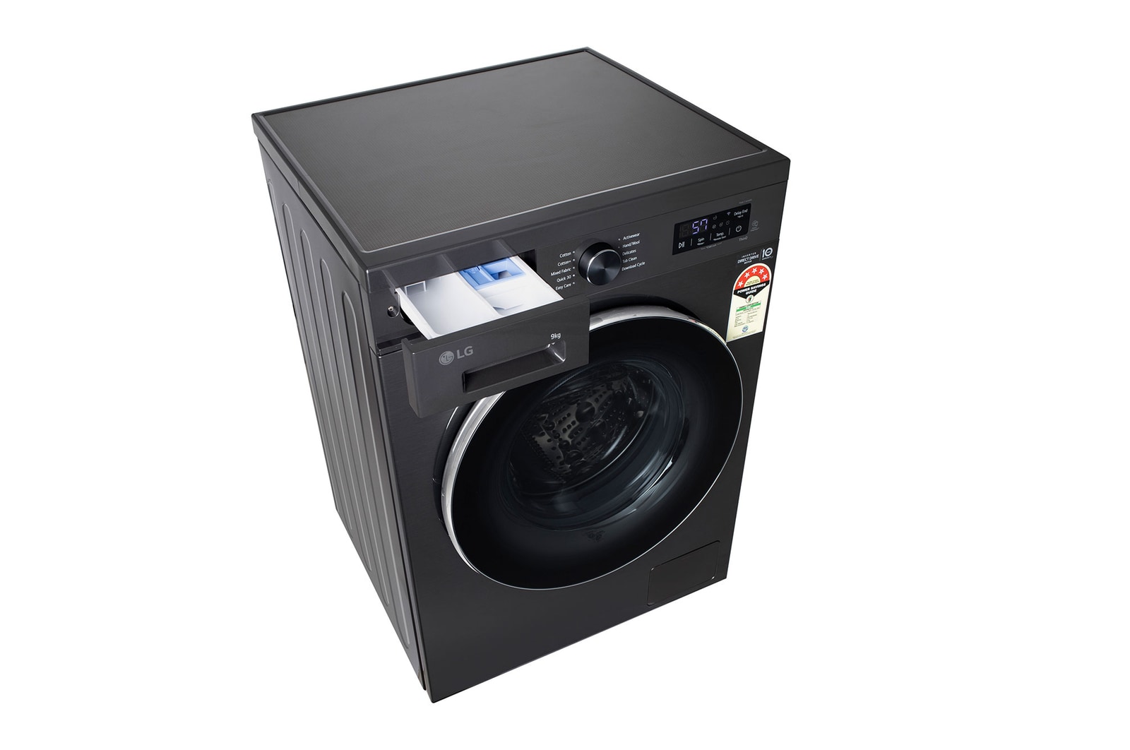 top prospective view with detergent box open