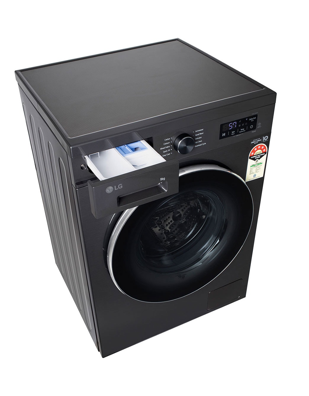 top prospective view with detergent box open