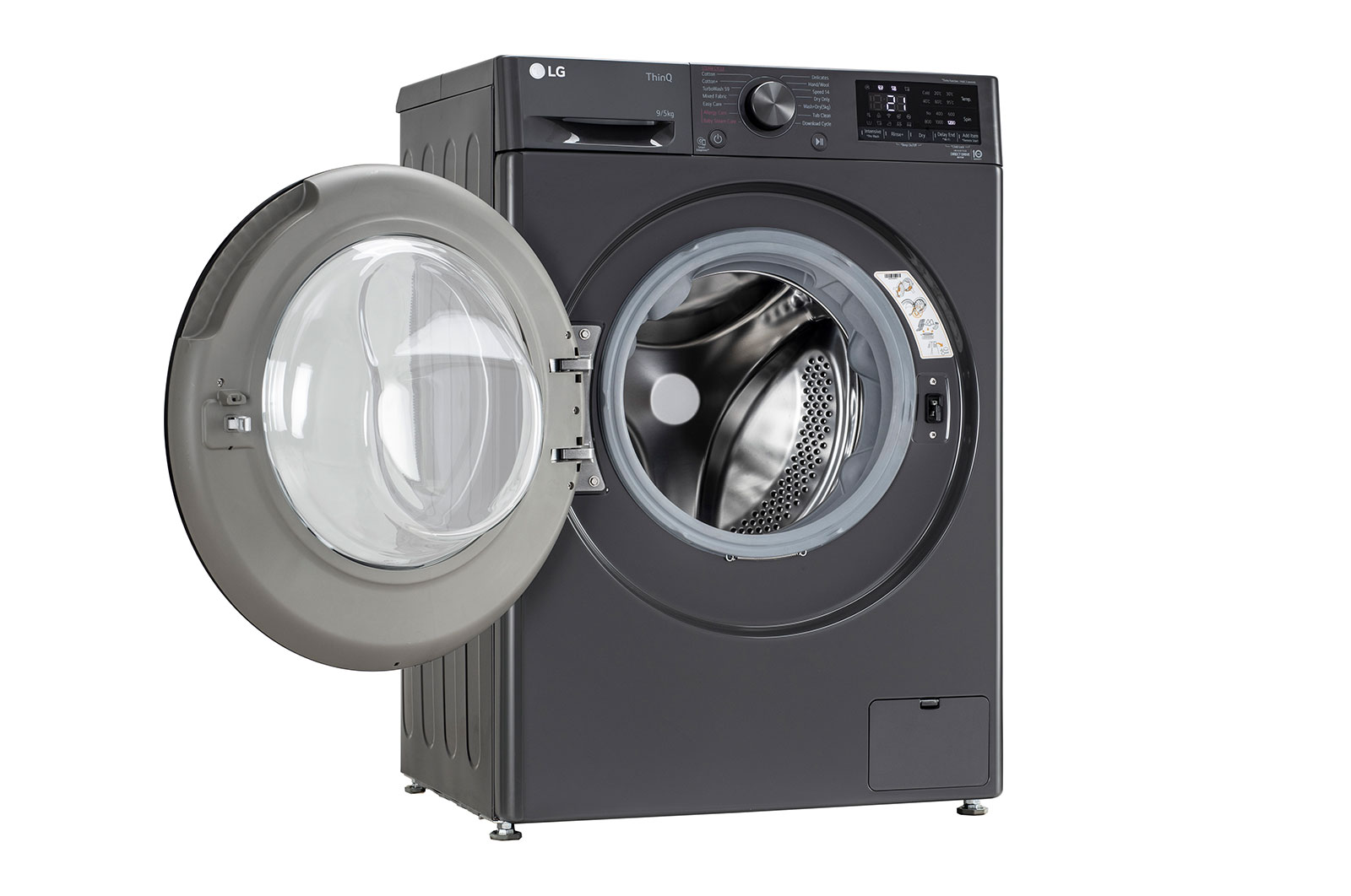 LG 9/5Kg Front Load Washer Dryer, AI Direct Drive™, Middle Black, FHD0905SWM