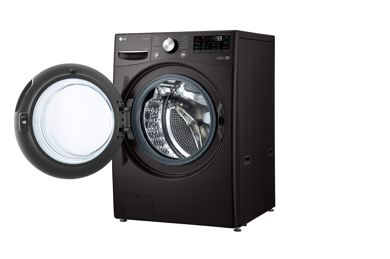 LG 15/8Kg Front Load Washer-Dryer, AI Direct Drive™, Black VCM, FHD1508STB