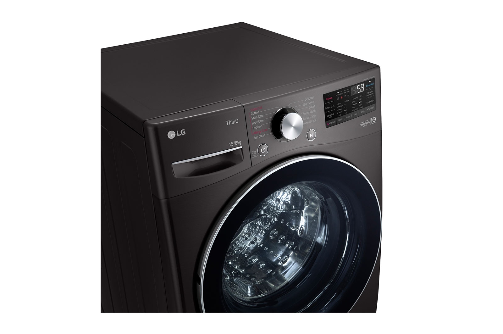 LG 15/8Kg Front Load Washer-Dryer, AI Direct Drive™, Black VCM, FHD1508STB