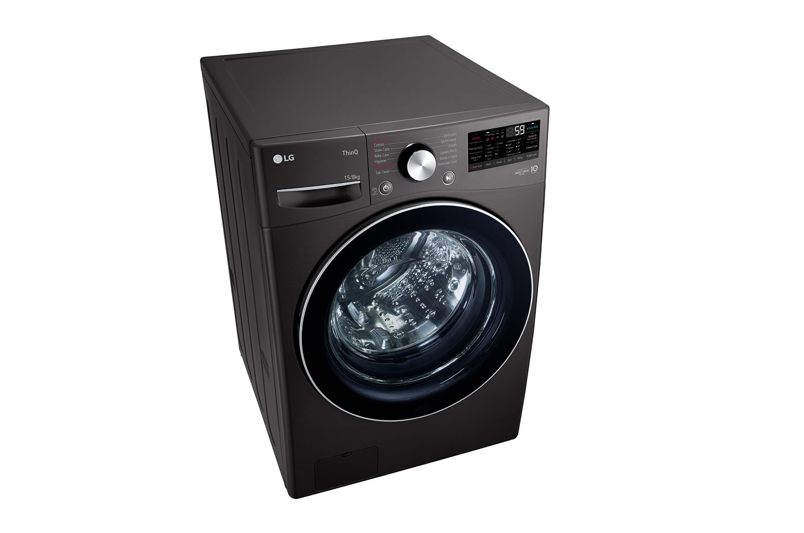 LG 15/8Kg Front Load Washer-Dryer, AI Direct Drive™, Black VCM, FHD1508STB