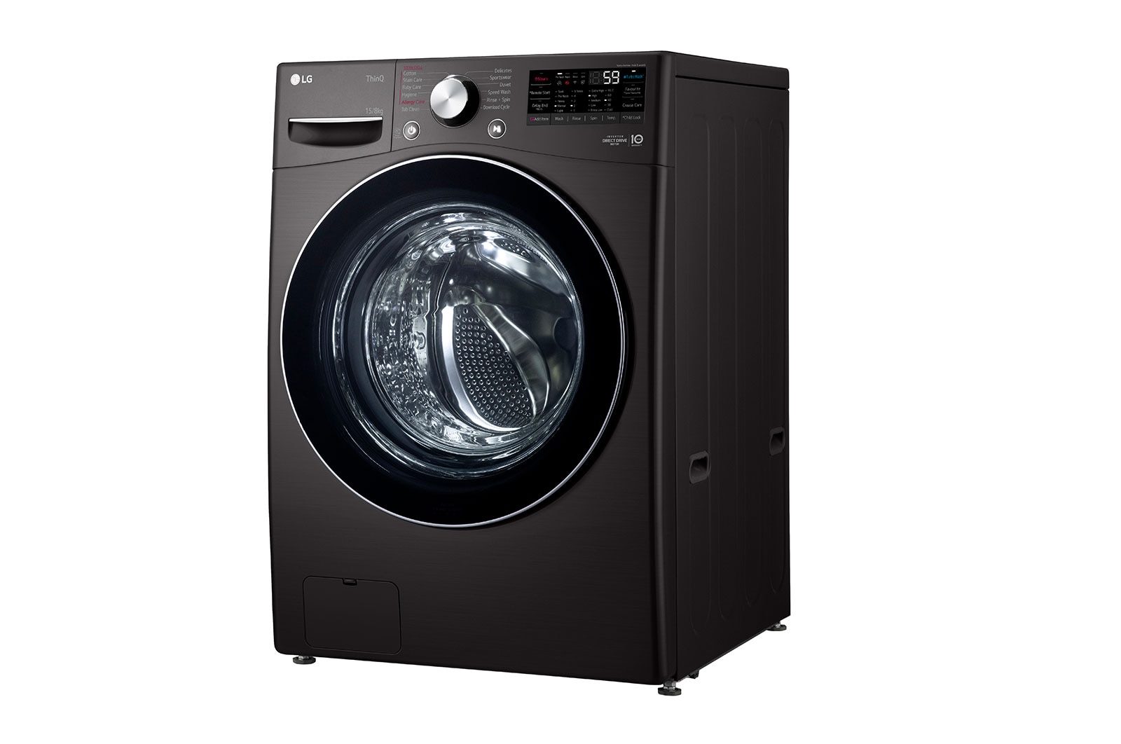 LG 15/8Kg Front Load Washer-Dryer, AI Direct Drive™, Black VCM, FHD1508STB