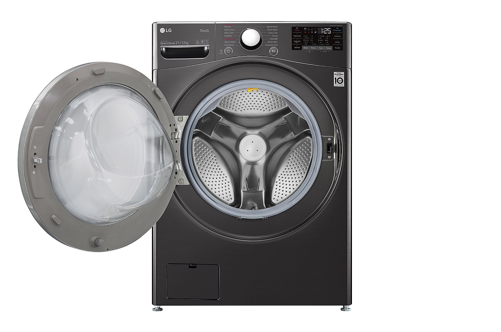 LG 21/12Kg Front Load Washer-Dryer, Inverter Direct Drive™, Black VCM, FHD2112STB