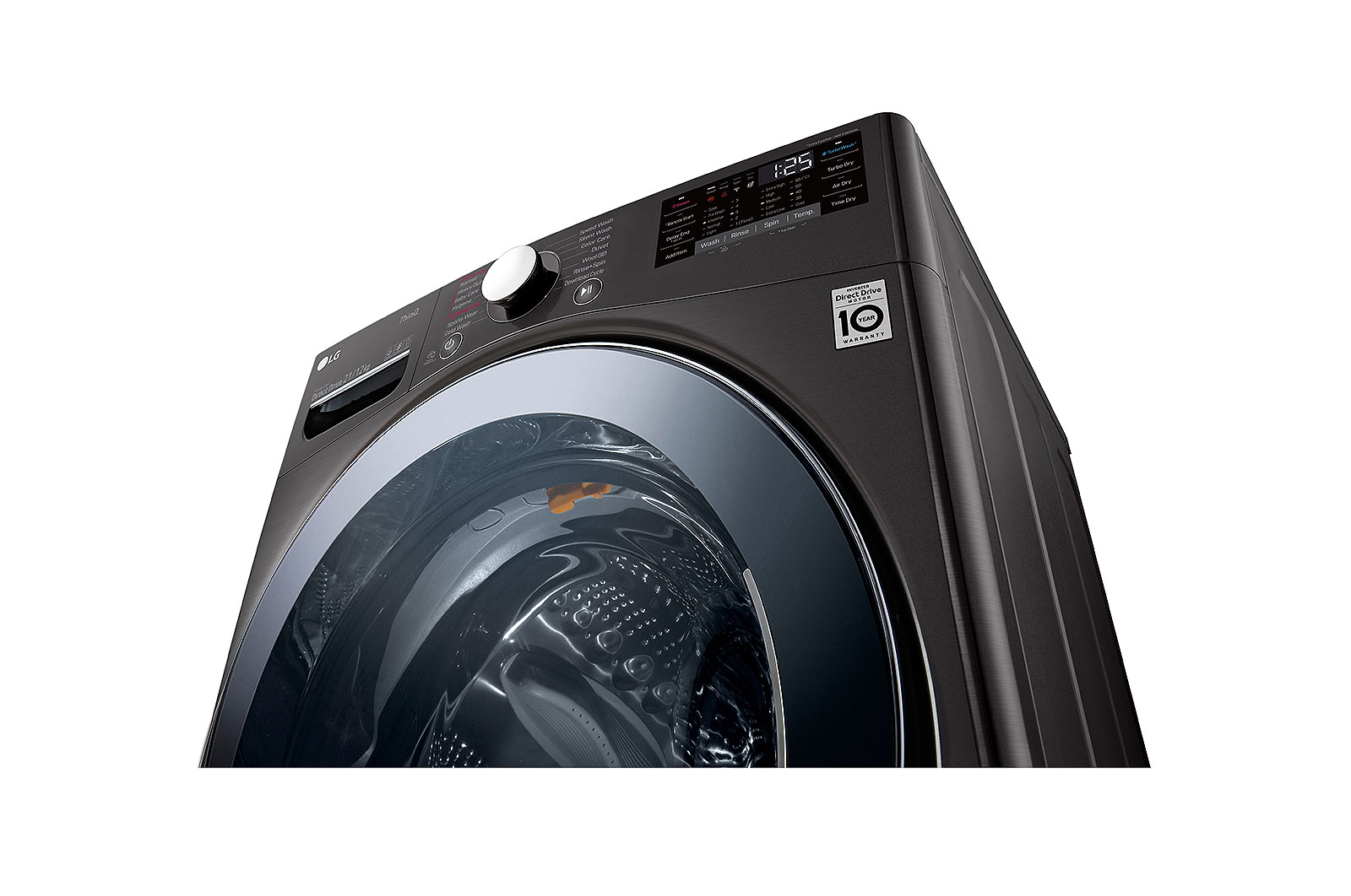 LG 21/12Kg Front Load Washer-Dryer, Inverter Direct Drive™, Black VCM, FHD2112STB