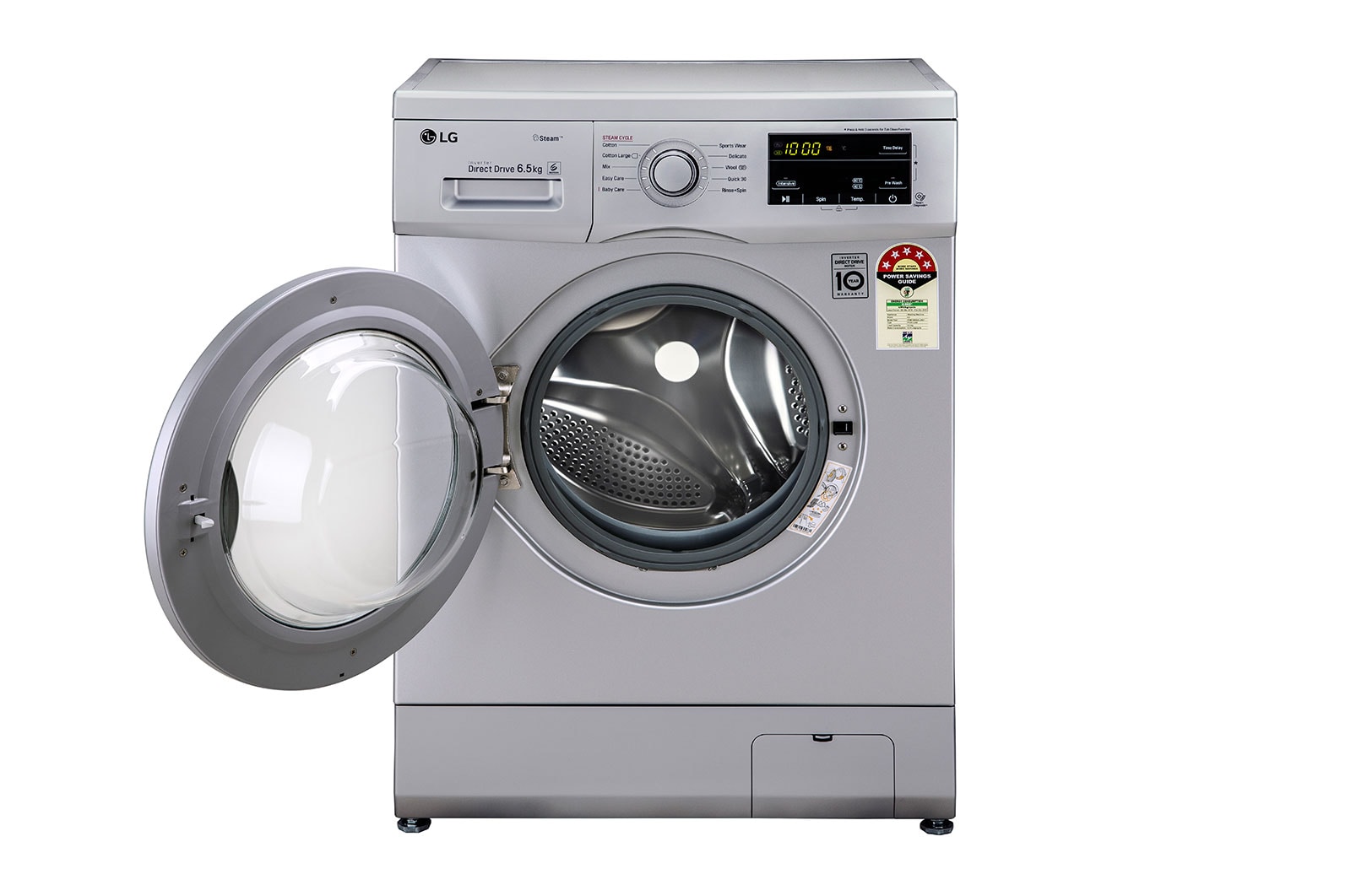 LG 6.5Kg Front Load Washing Machine, Inverter Direct Drive, 6 Motion DD, Luxury Silver, FHM1065SDL