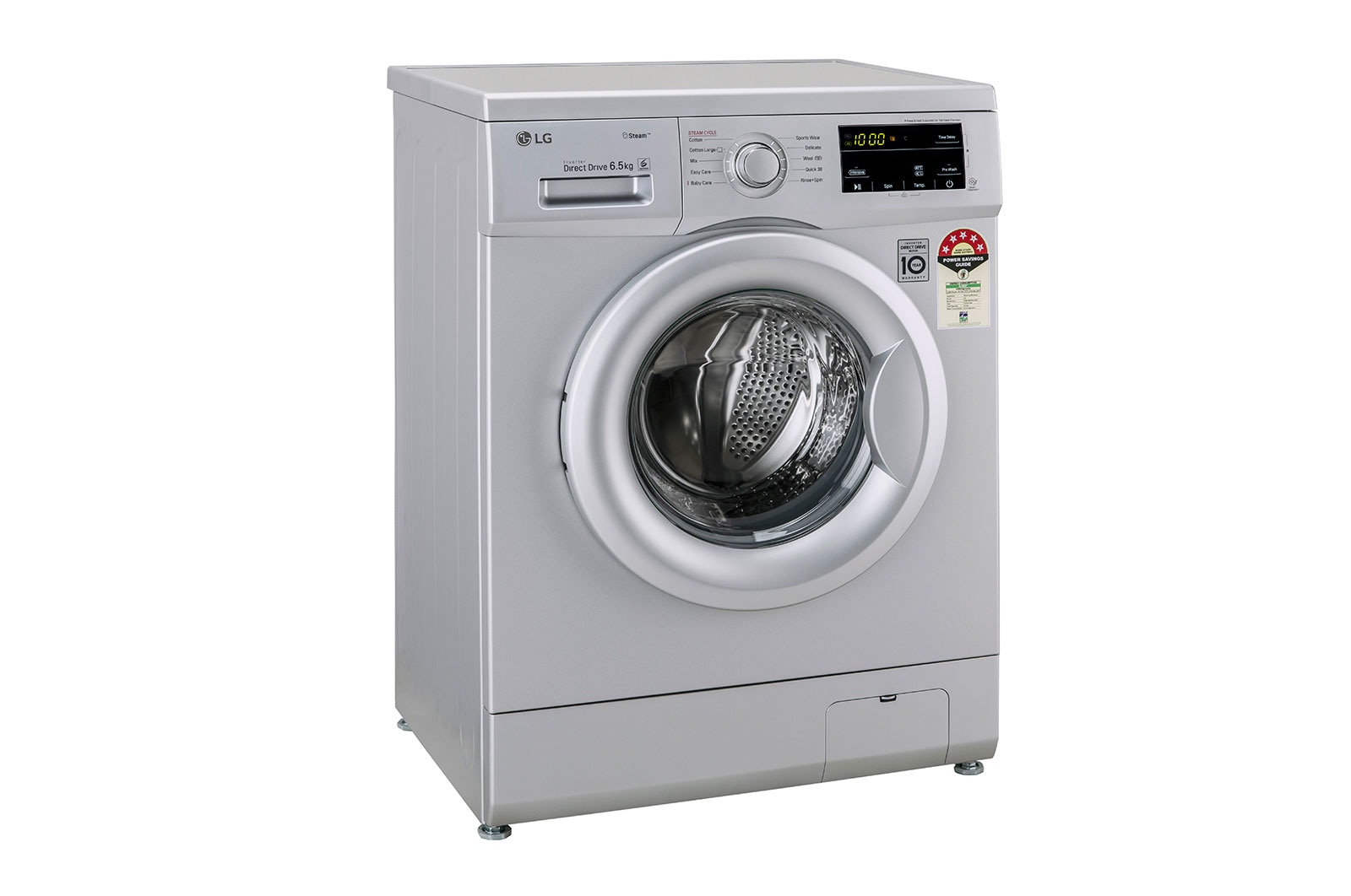 LG 6.5Kg Front Load Washing Machine, Inverter Direct Drive, 6 Motion DD, Luxury Silver, FHM1065SDL