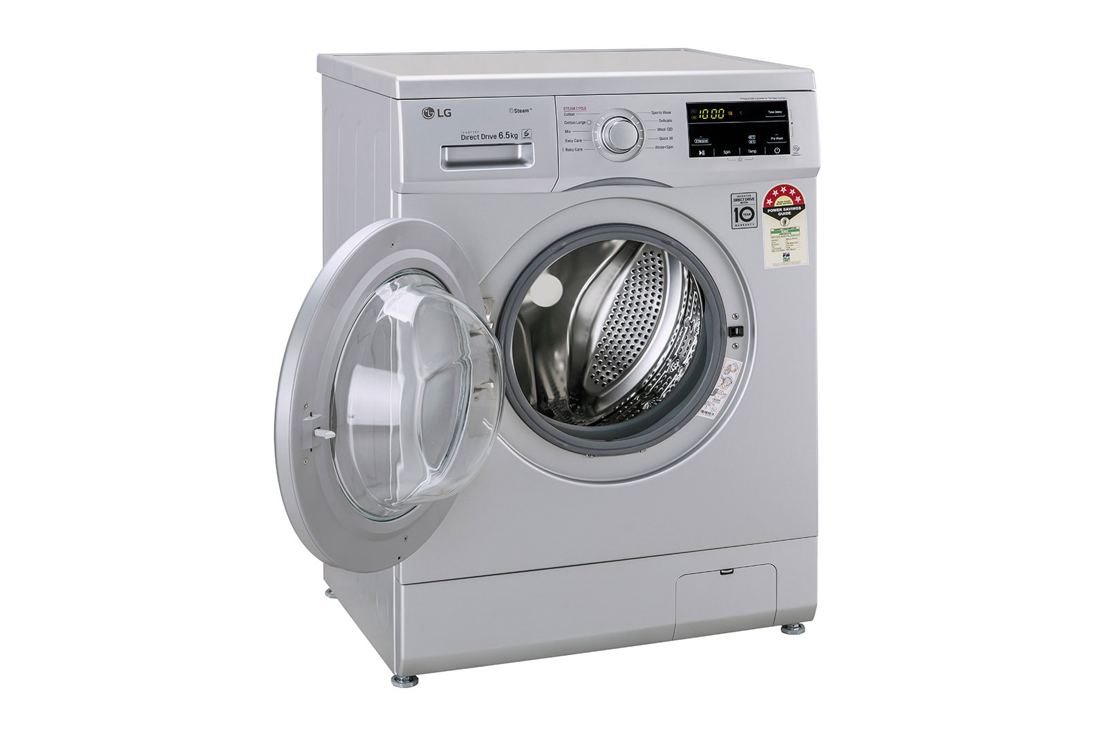 LG 6.5Kg Front Load Washing Machine, Inverter Direct Drive, 6 Motion DD, Luxury Silver, FHM1065SDL