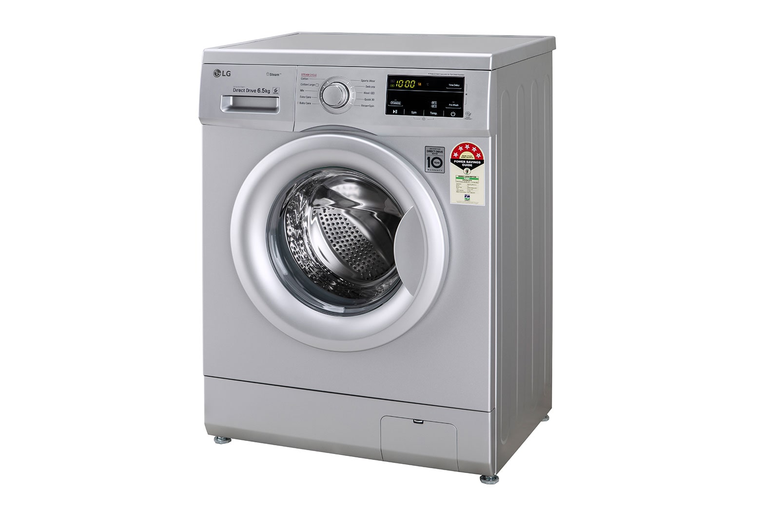 LG 6.5Kg Front Load Washing Machine, Inverter Direct Drive, 6 Motion DD, Luxury Silver, FHM1065SDL