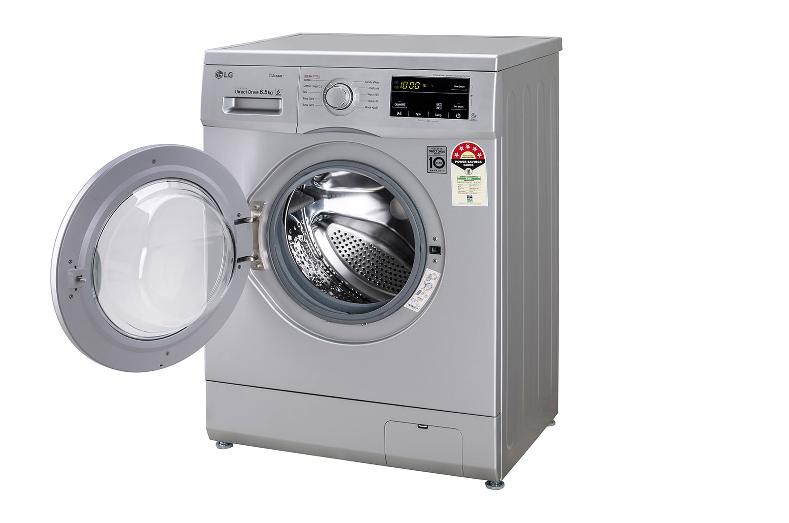 LG 6.5Kg Front Load Washing Machine, Inverter Direct Drive, 6 Motion DD, Luxury Silver, FHM1065SDL