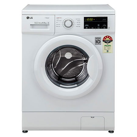 LG FHM1065SDW front loading washing machine front view