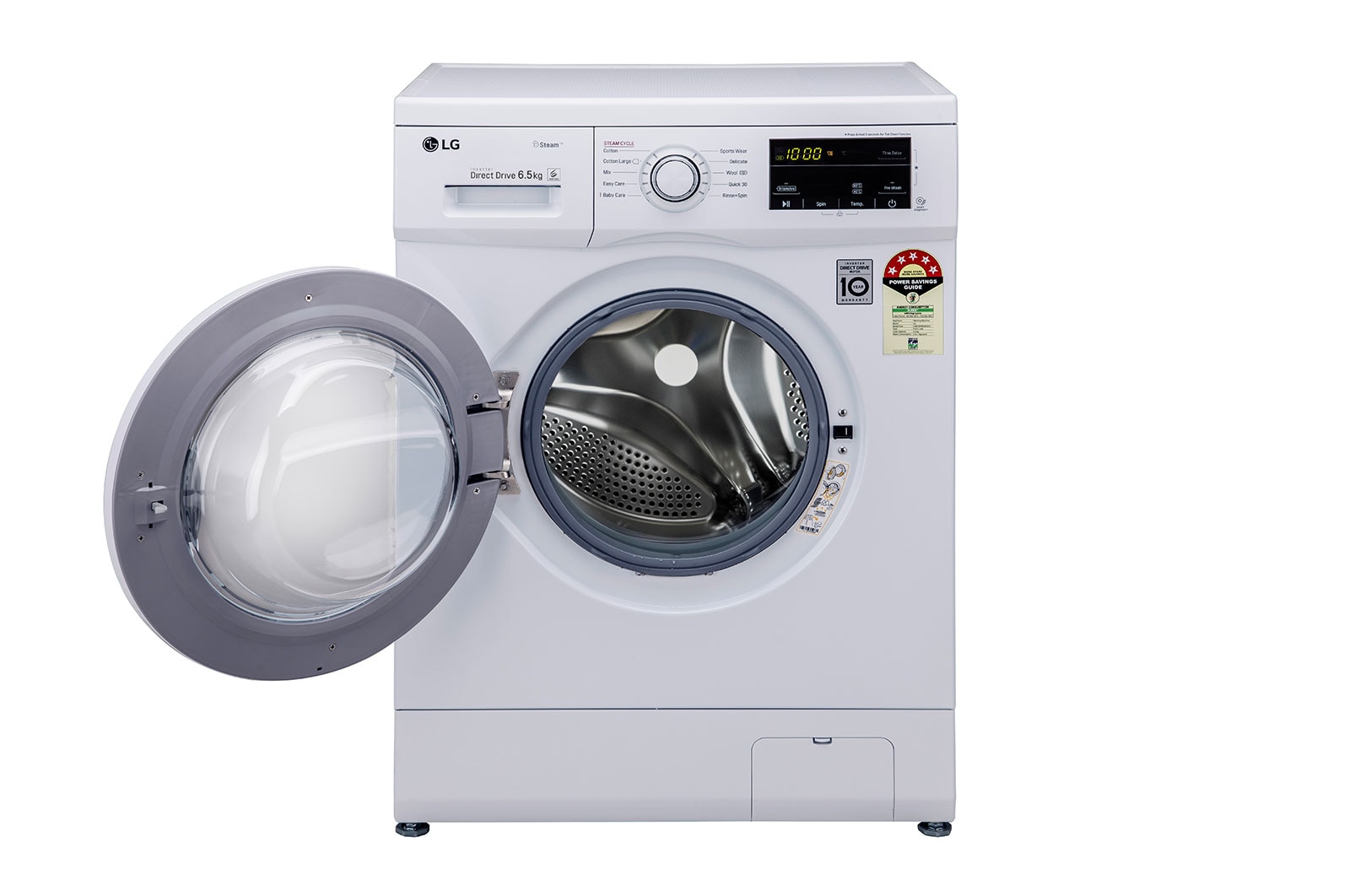 LG 6.5Kg Front Load Washing Machine, Inverter Direct Drive, White, FHM1065SDW