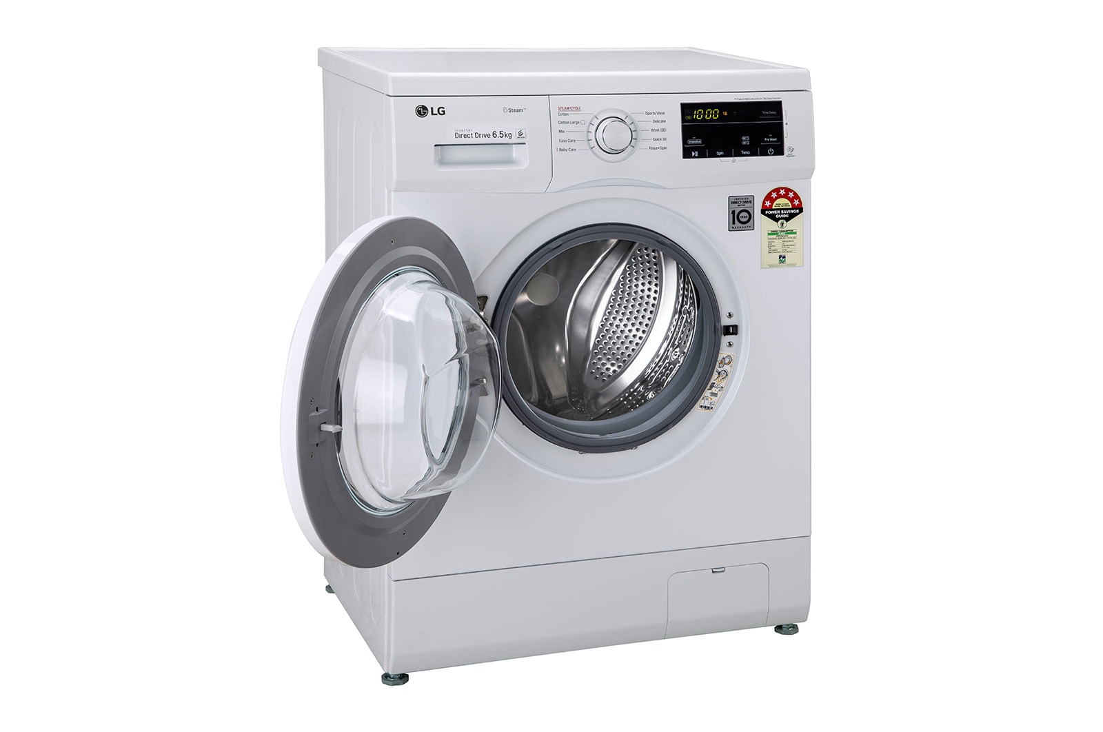 LG 6.5Kg Front Load Washing Machine, Inverter Direct Drive, White, FHM1065SDW