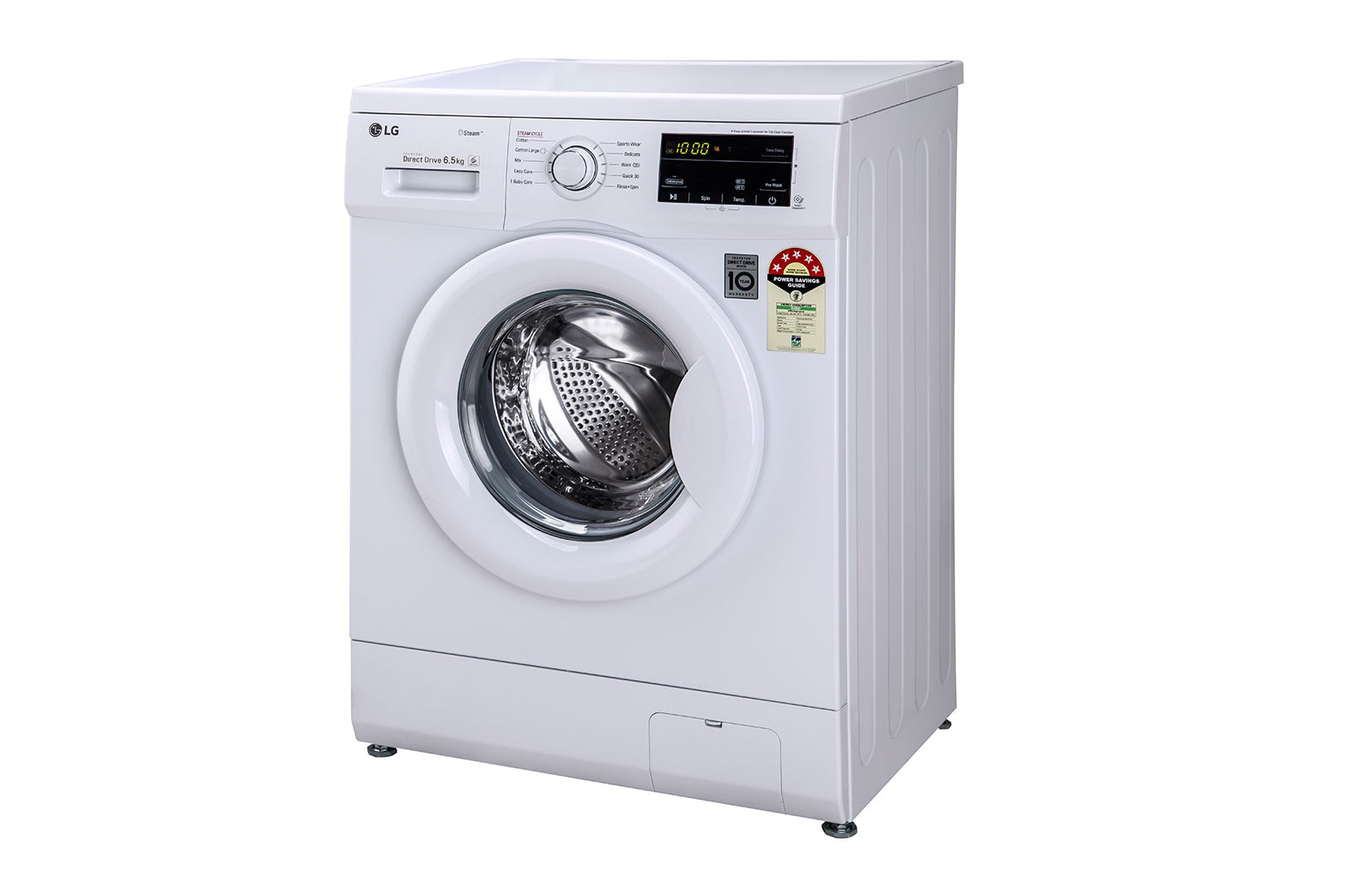 LG 6.5Kg Front Load Washing Machine, Inverter Direct Drive, White, FHM1065SDW