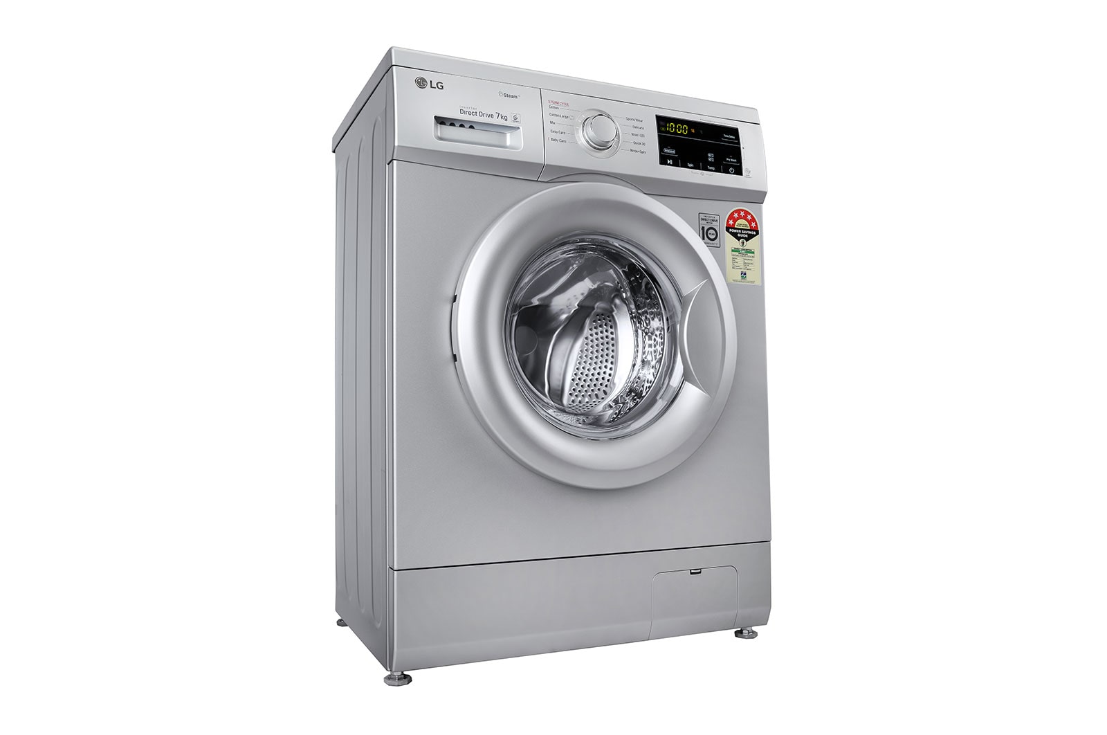 LG 7Kg Front Load Washing Machine, Inverter Direct Drive, Luxury Silver, FHM1207SDL