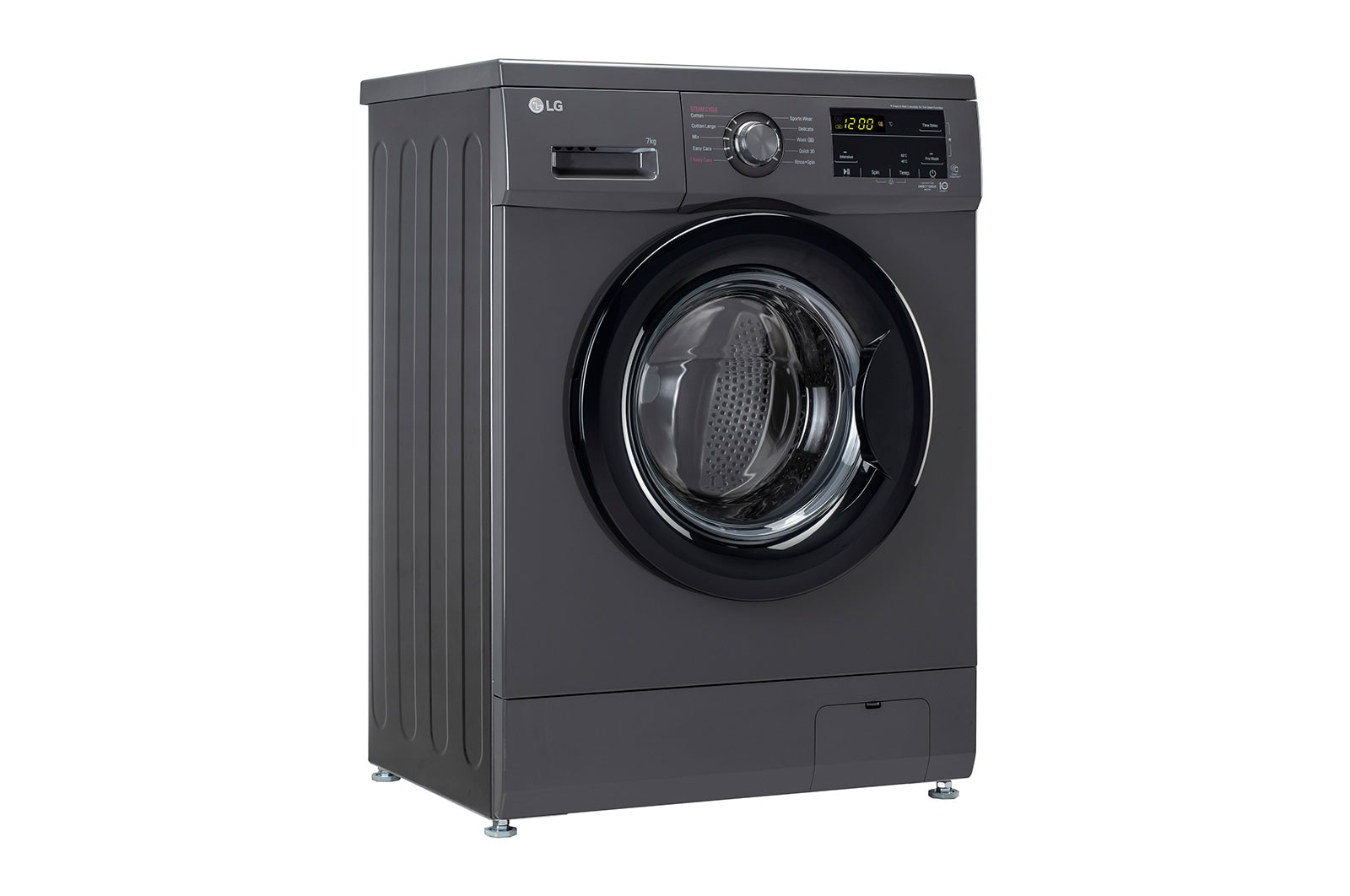 LG 7Kg Front Load Washing Machine, Inverter Direct Drive, Middle Black, FHM1207SDM