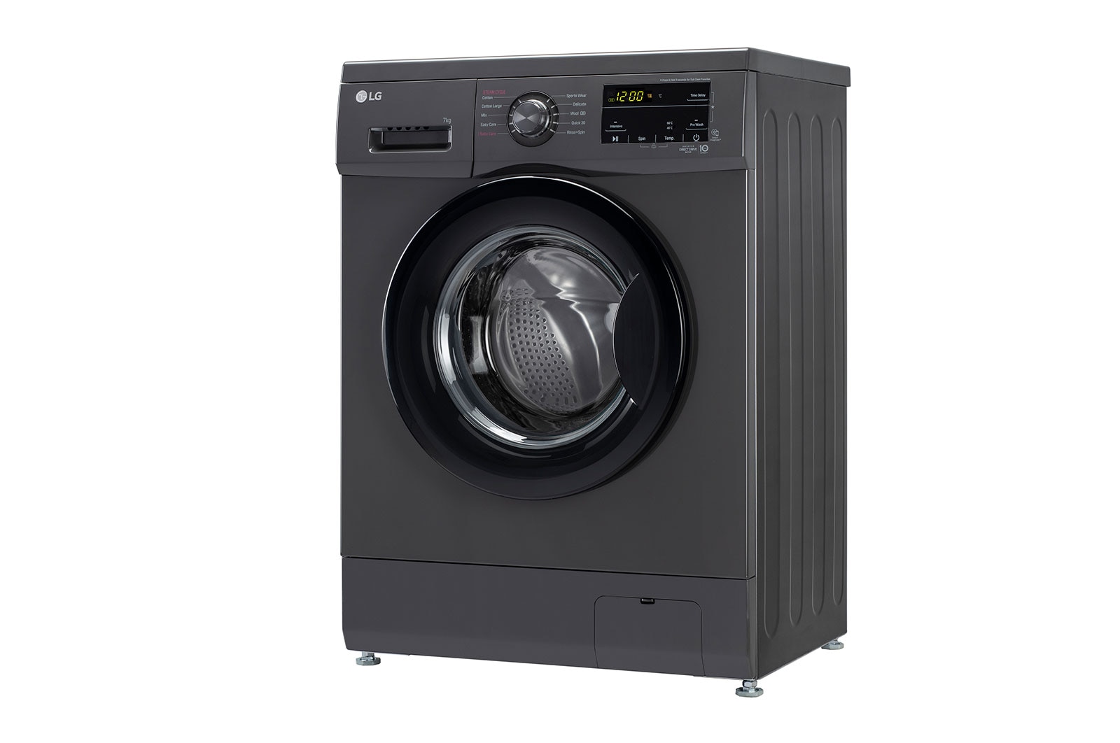 LG 7Kg Front Load Washing Machine, Inverter Direct Drive, Middle Black, FHM1207SDM