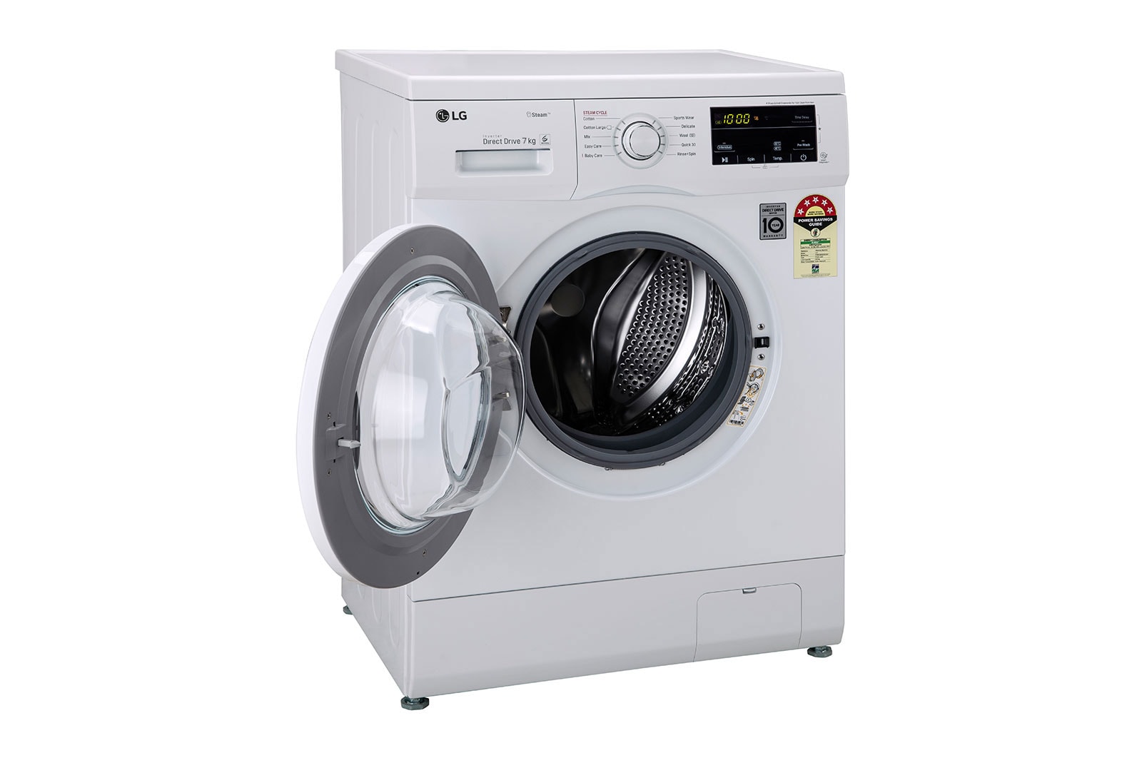 LG 7Kg Front Load Washing Machine, Inveter Direct Direct Drive, 6 Motion DD, White, FHM1207SDW