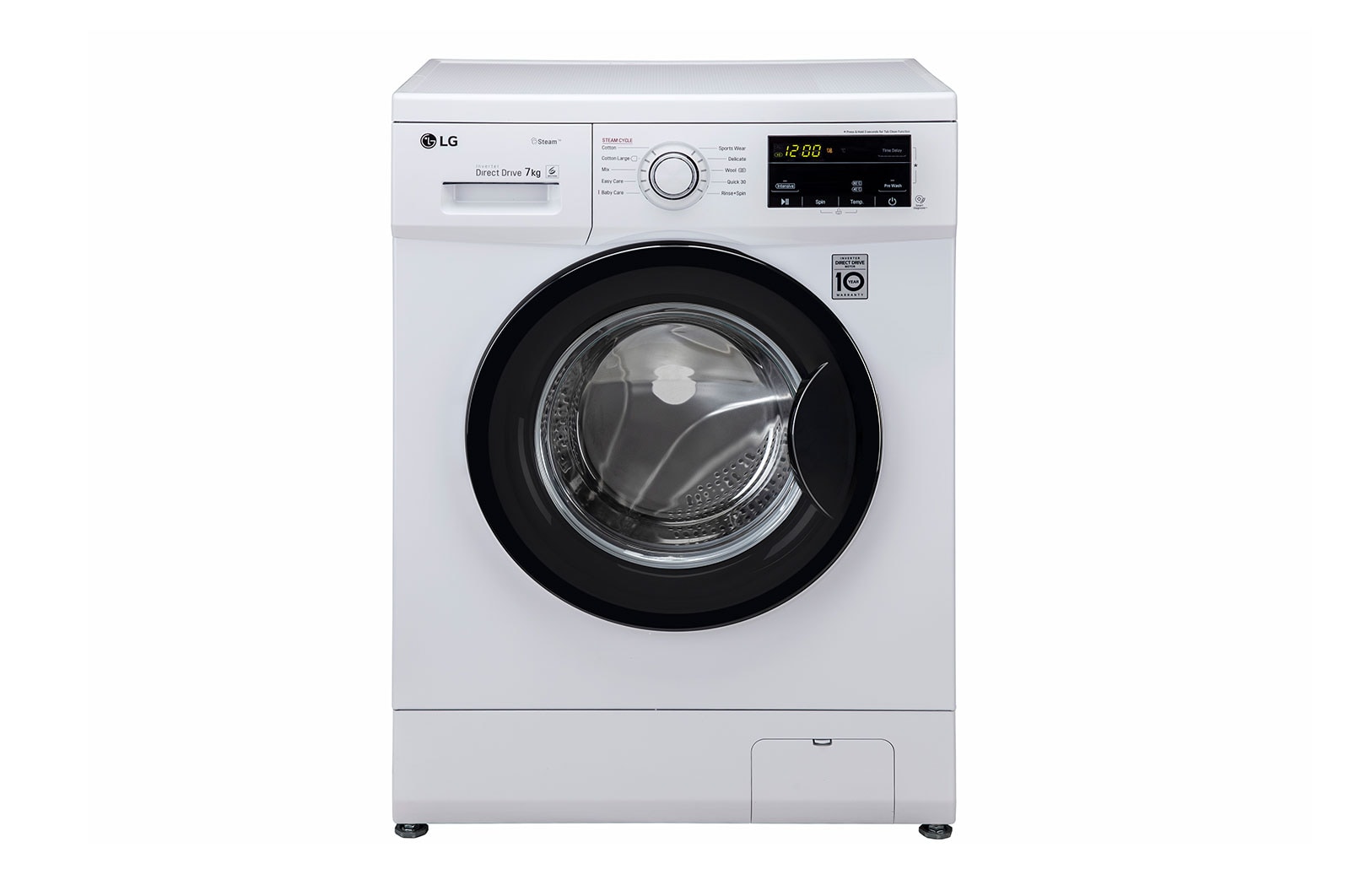 LG FHM1207SDWB front loading washing machine front view