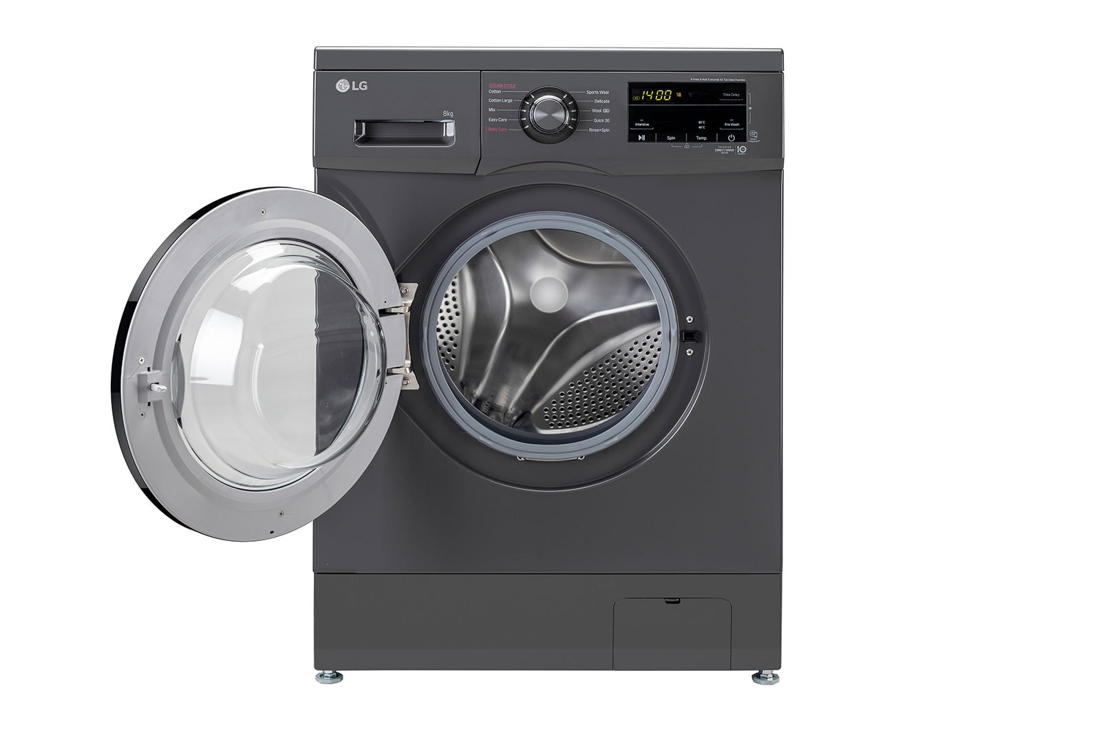 LG 8Kg Front Load Washing Machine, Inverter Direct Drive, Middle Black, FHM1408BDM