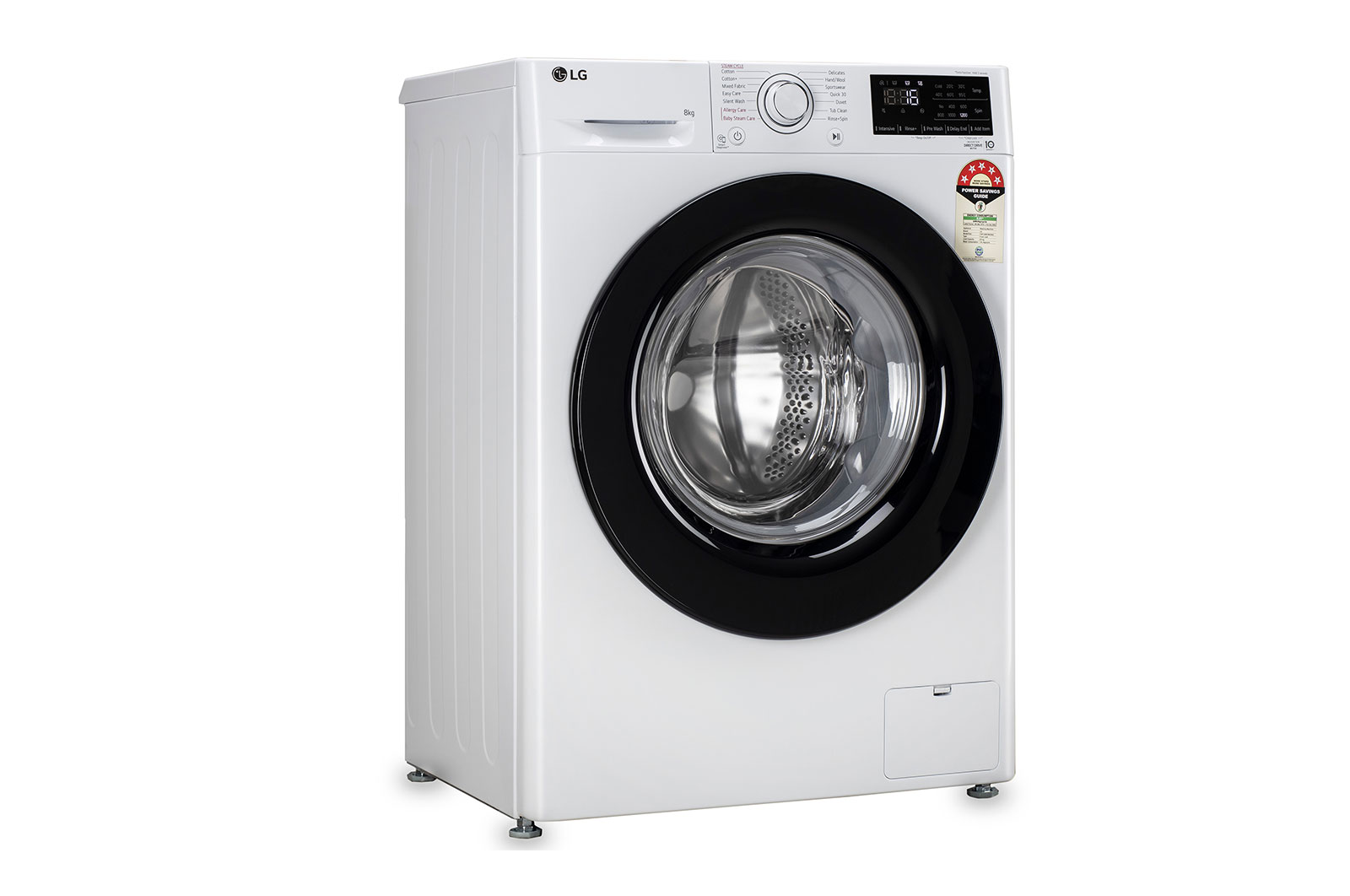 LG 8Kg Front Load Washing Machine, AI Direct Drive™, White, FHP1208Z3W