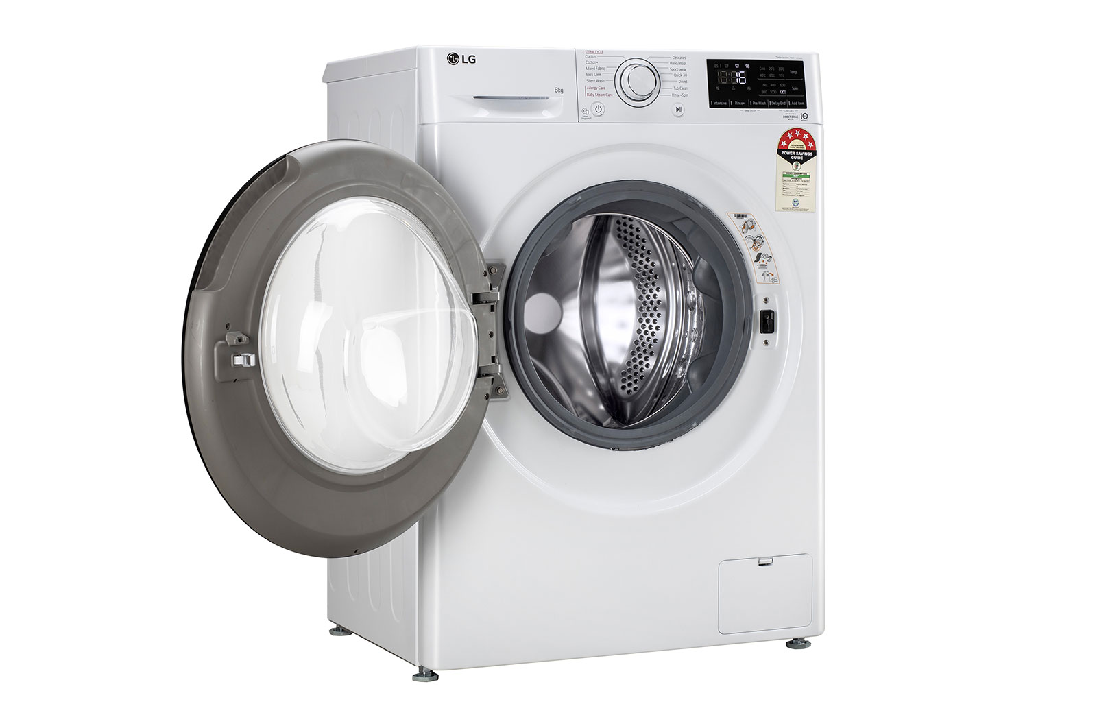 LG 8Kg Front Load Washing Machine, AI Direct Drive™, White, FHP1208Z3W