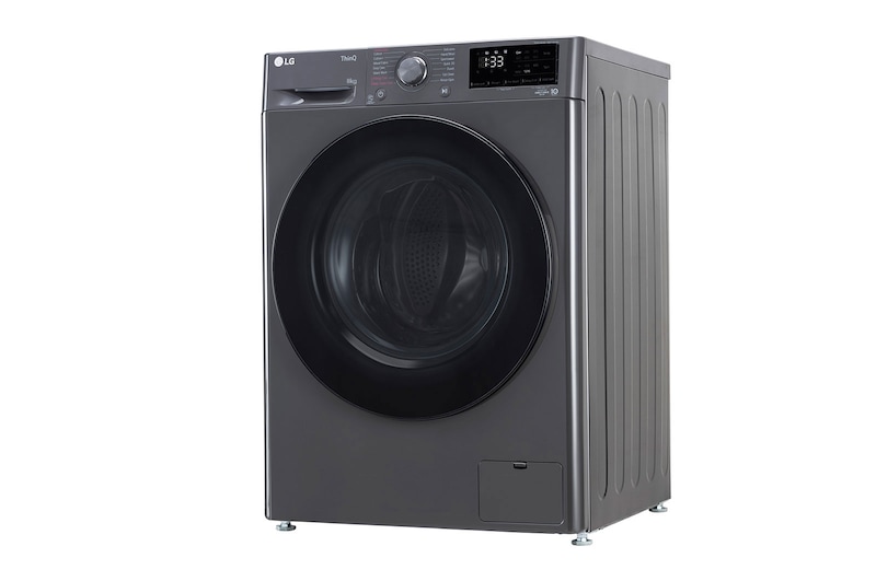 LG 8Kg Front Load Washing Machine, AI Direct Drive™, Steam, Wifi, Middle Black,5 Star, FHP1208Z5M