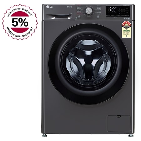 

LG 9Kg Front Load Washing Machine, AI Direct Drive™, Middle Black - FHP1209Z5M