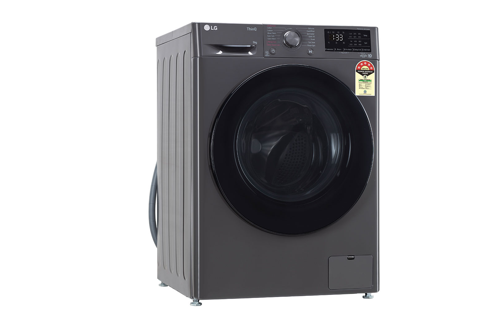 LG 9Kg Front Load Washing Machine, AI Direct Drive™, Middle Black, FHP1209Z5M