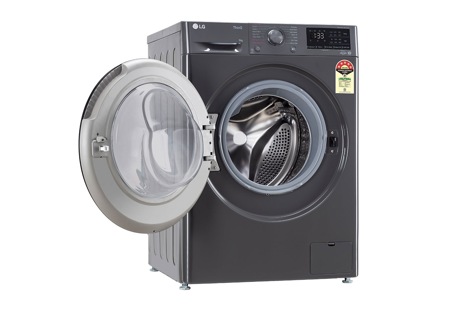 LG 9Kg Front Load Washing Machine, AI Direct Drive™, Middle Black, FHP1209Z5M