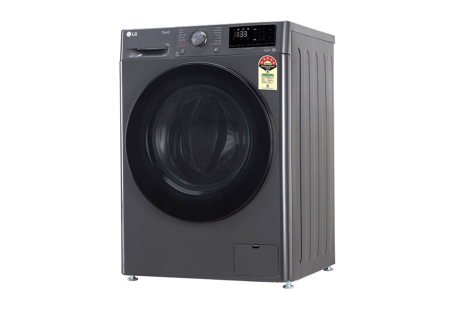 LG 9Kg Front Load Washing Machine, AI Direct Drive™, Middle Black, FHP1209Z5M