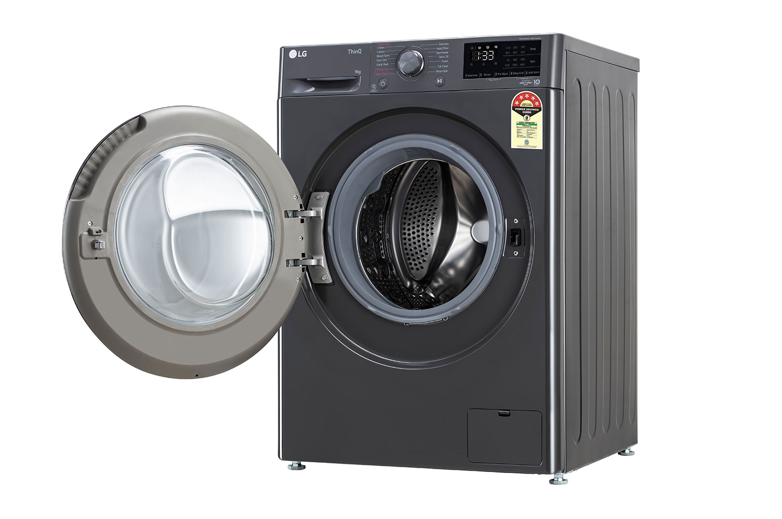 LG 9Kg Front Load Washing Machine, AI Direct Drive™, Middle Black, FHP1209Z5M