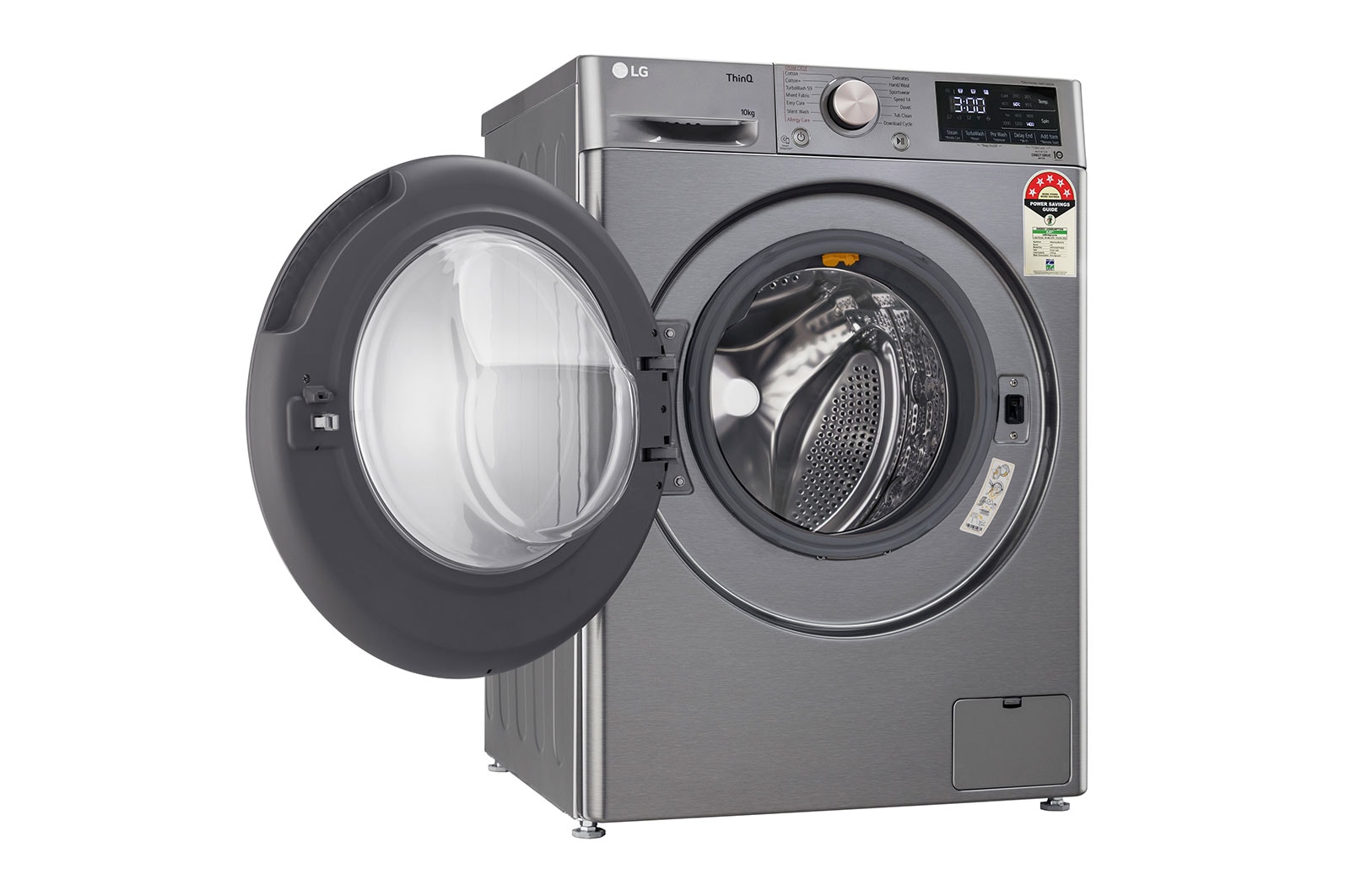 LG 10Kg Front Load Washing Machine, AI Direct Drive™, Platinum Silver, FHP1410Z7P