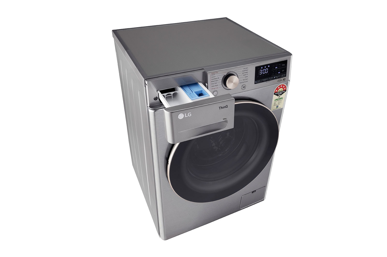 LG 10Kg Front Load Washing Machine, AI Direct Drive™, Platinum Silver, FHP1410Z7P