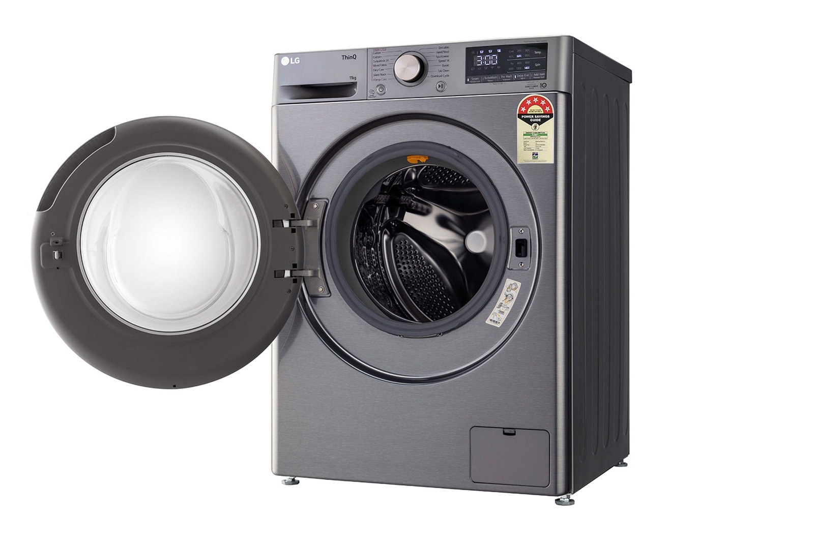 LG 11Kg Front Load Washing Machine, AI Direct Drive™, Platinum Silver, FHP1411Z9P