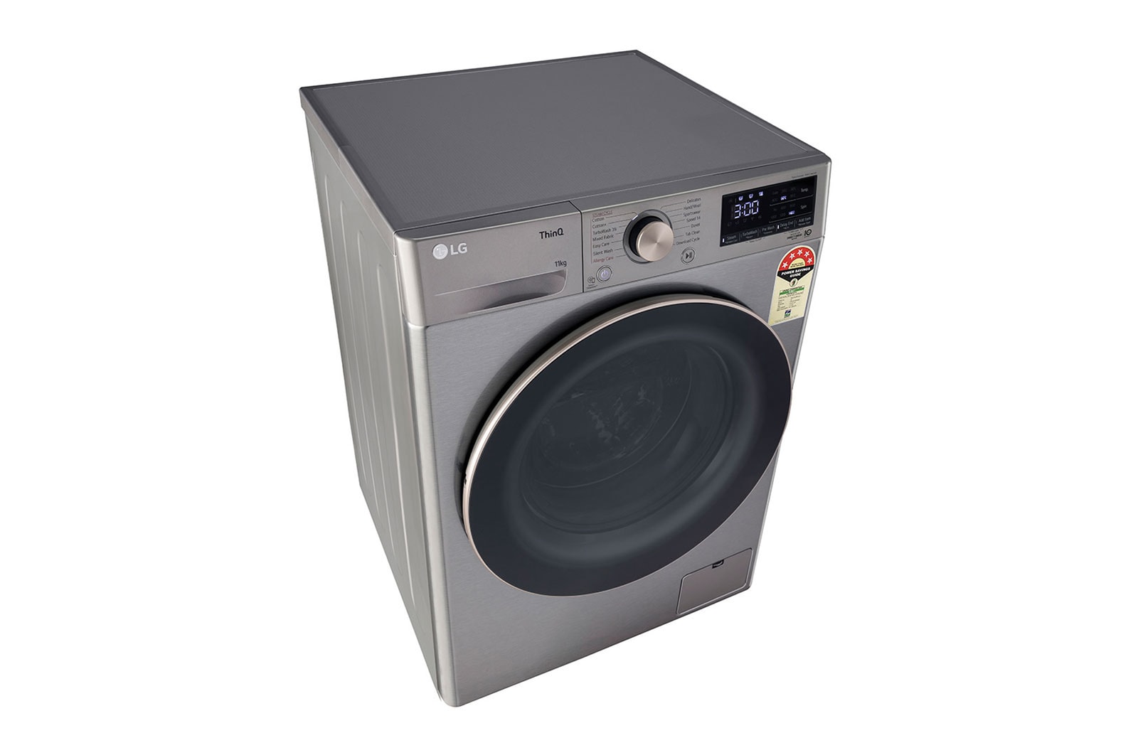 LG 11Kg Front Load Washing Machine, AI Direct Drive™, Platinum Silver, FHP1411Z9P