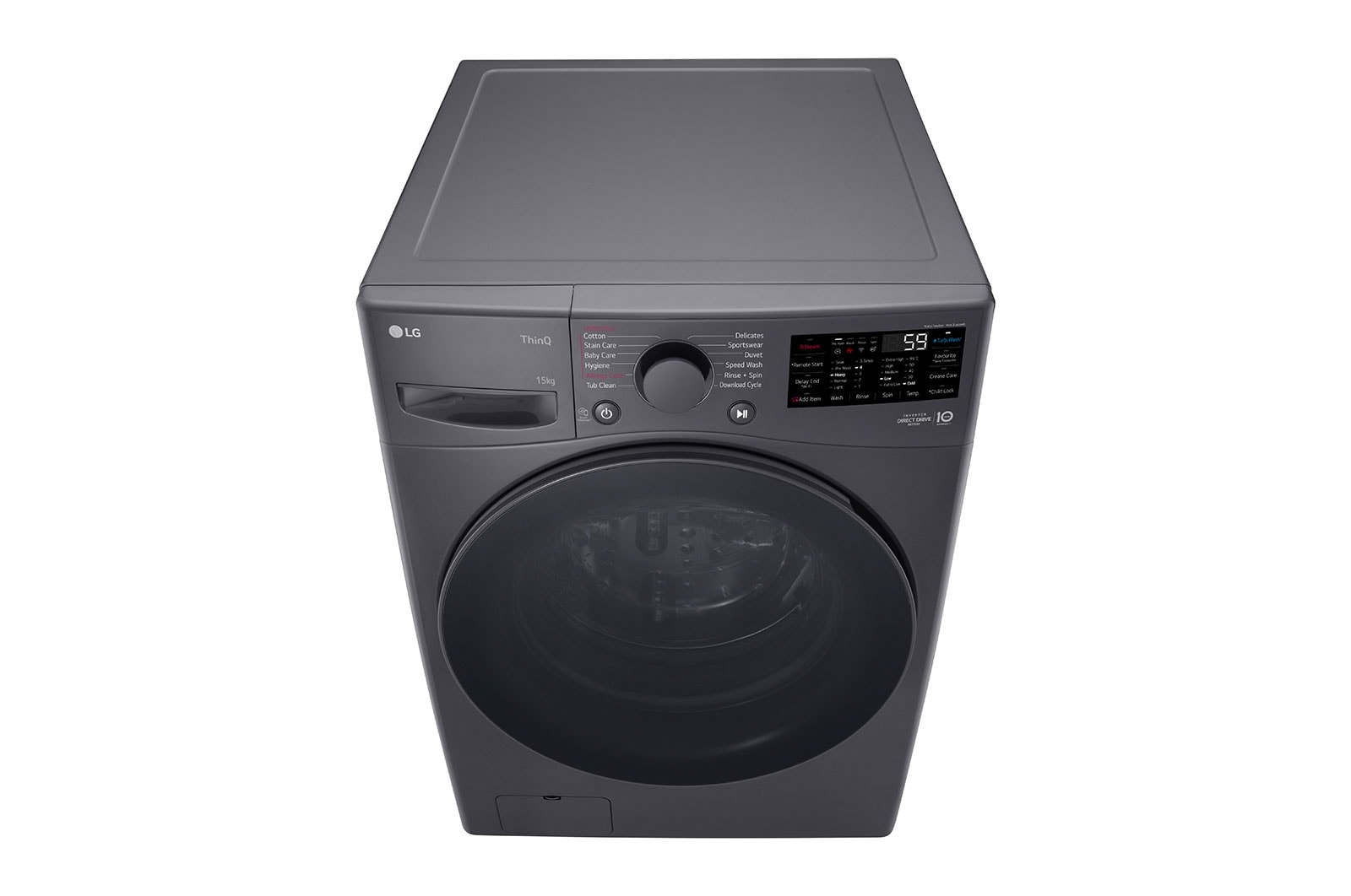LG 15Kg Front Load Washing Machine, AI Direct Drive™, Middle Black , FHT1415ZTM