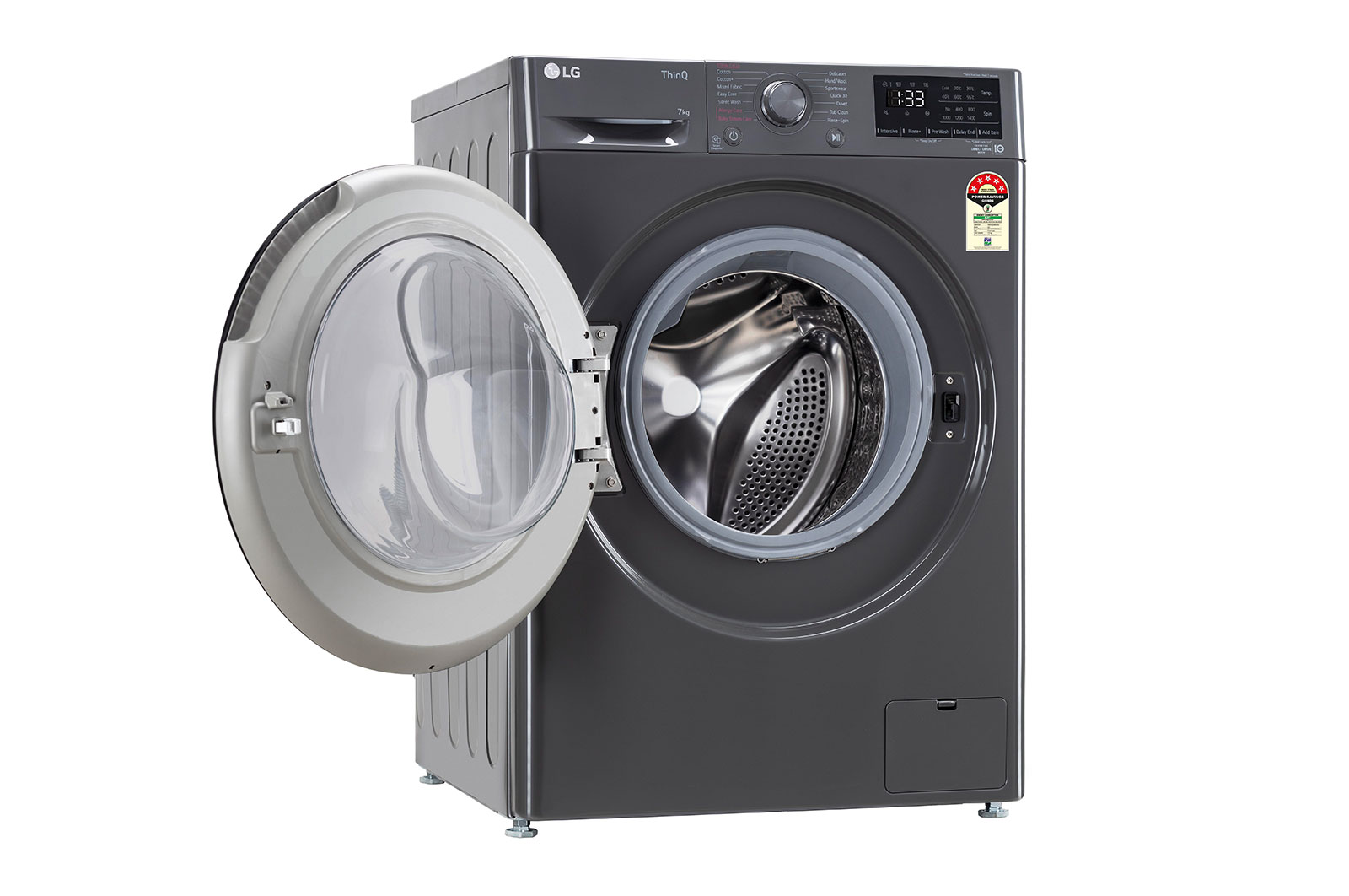 LG 7Kg Front Load Washing Machine, AI Direct Drive™, Middle Black, FHV1207Z4M