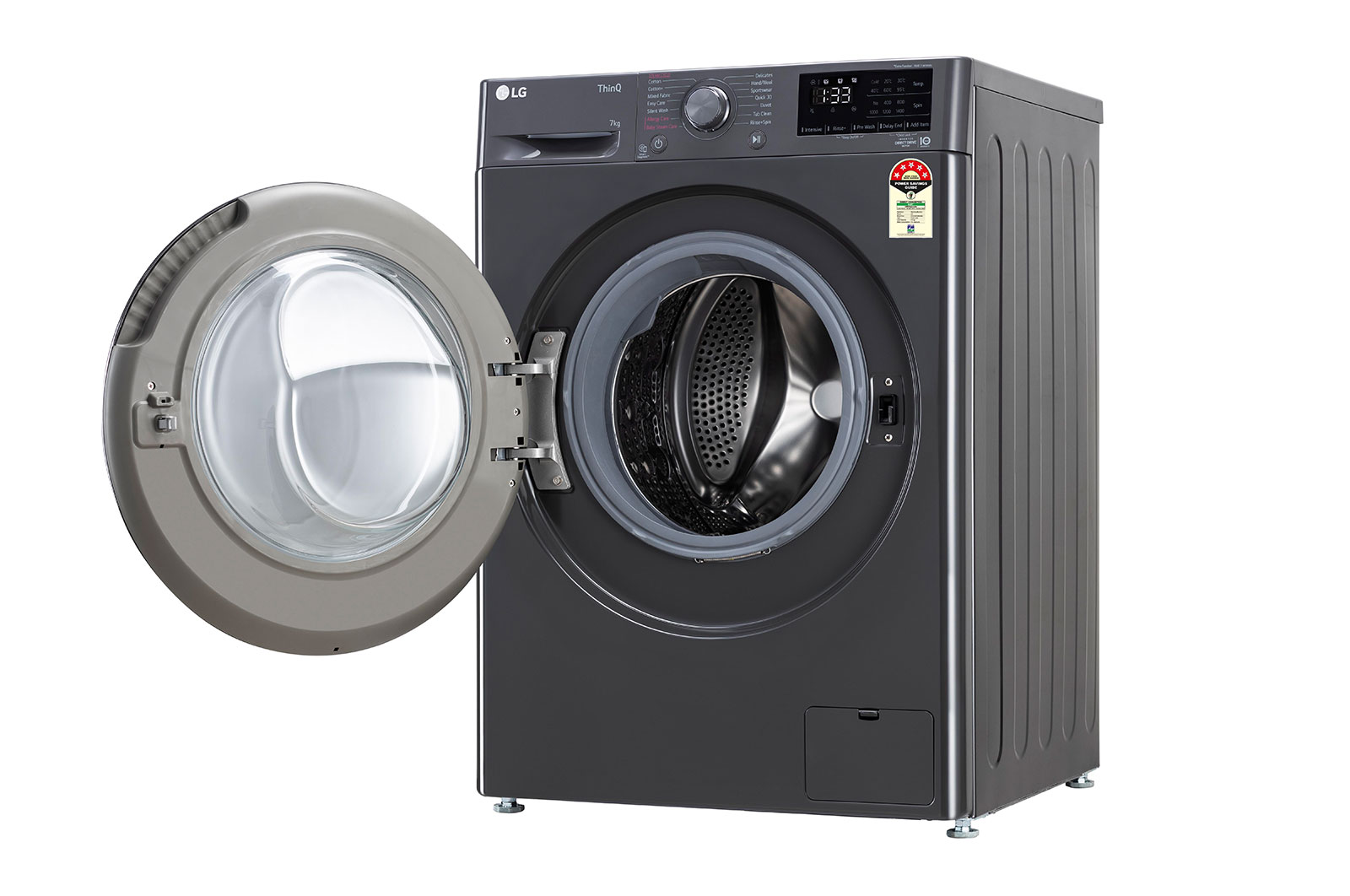 LG 7Kg Front Load Washing Machine, AI Direct Drive™, Middle Black, FHV1207Z4M