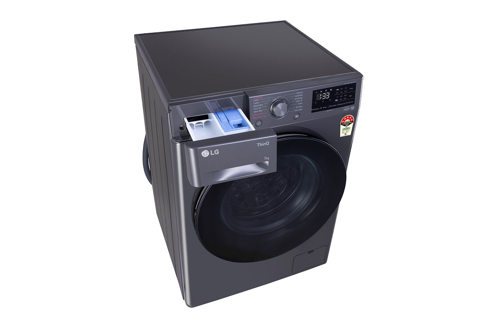 LG 7Kg Front Load Washing Machine, AI Direct Drive™, Middle Black, FHV1207Z4M