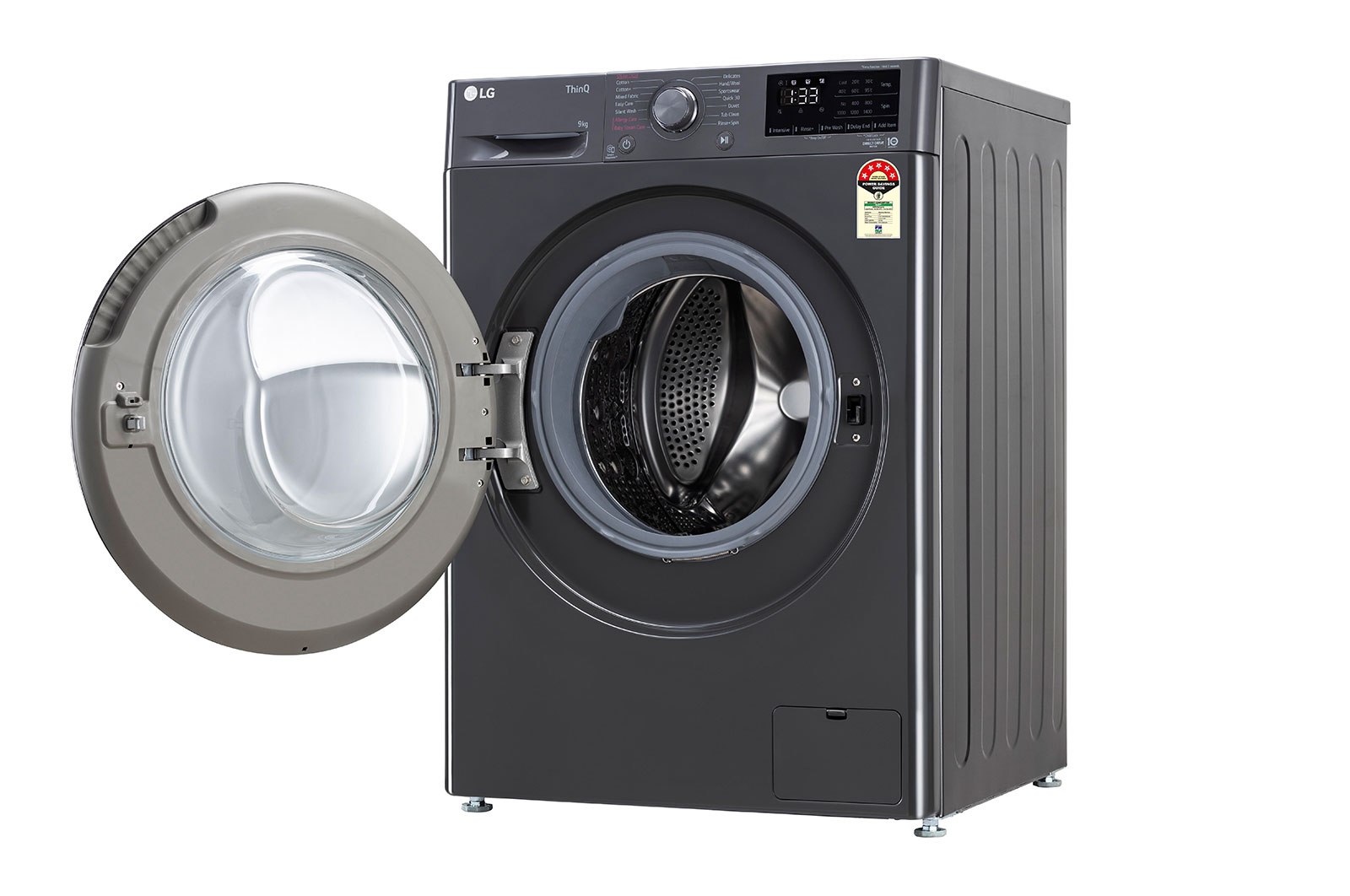 LG 9Kg Front Load Washing Machine, AI Direct Drive™, Middle Black, FHV1409Z4M