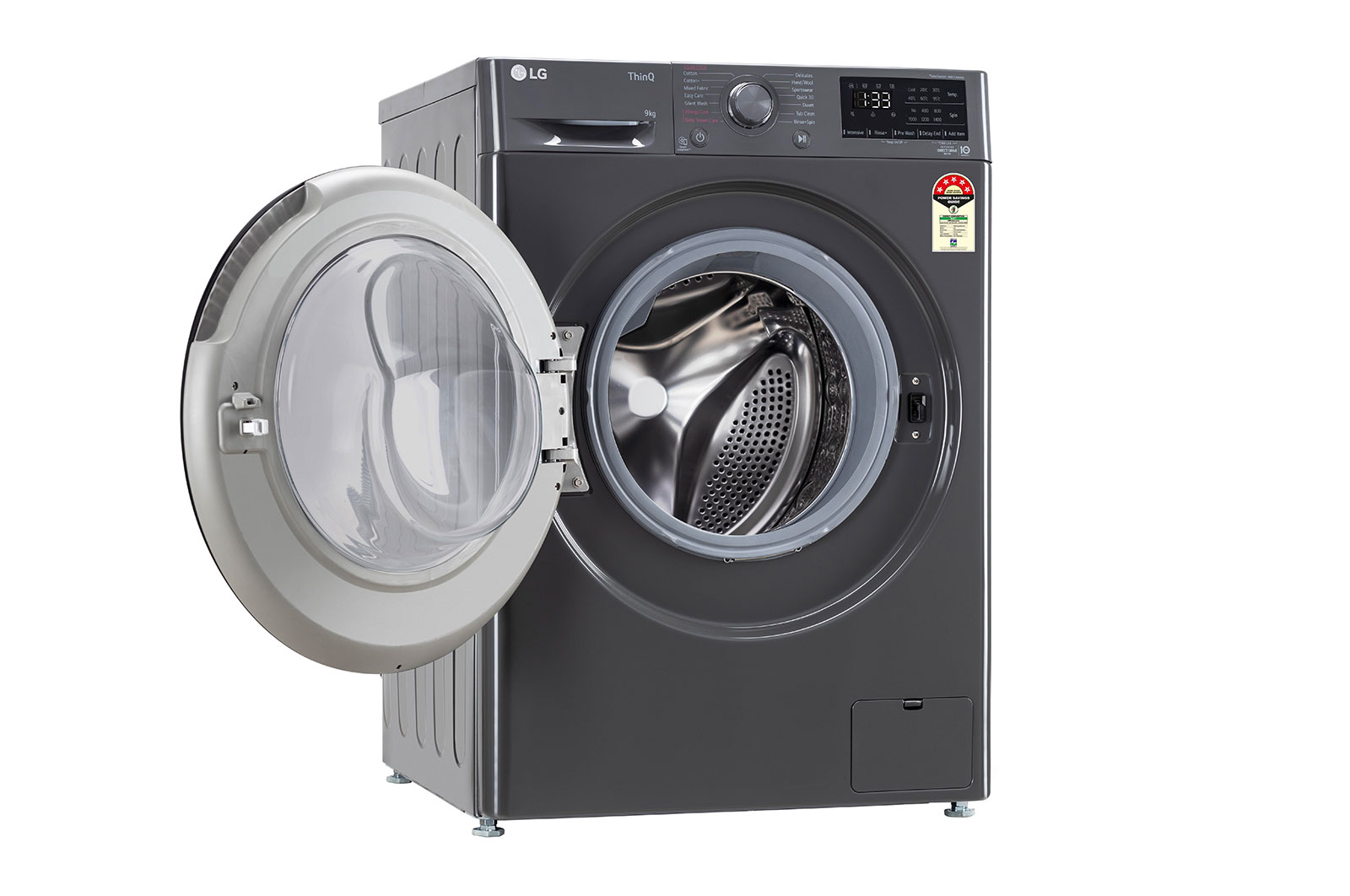 LG 9Kg Front Load Washing Machine, AI Direct Drive™, Middle Black, FHV1409Z4M