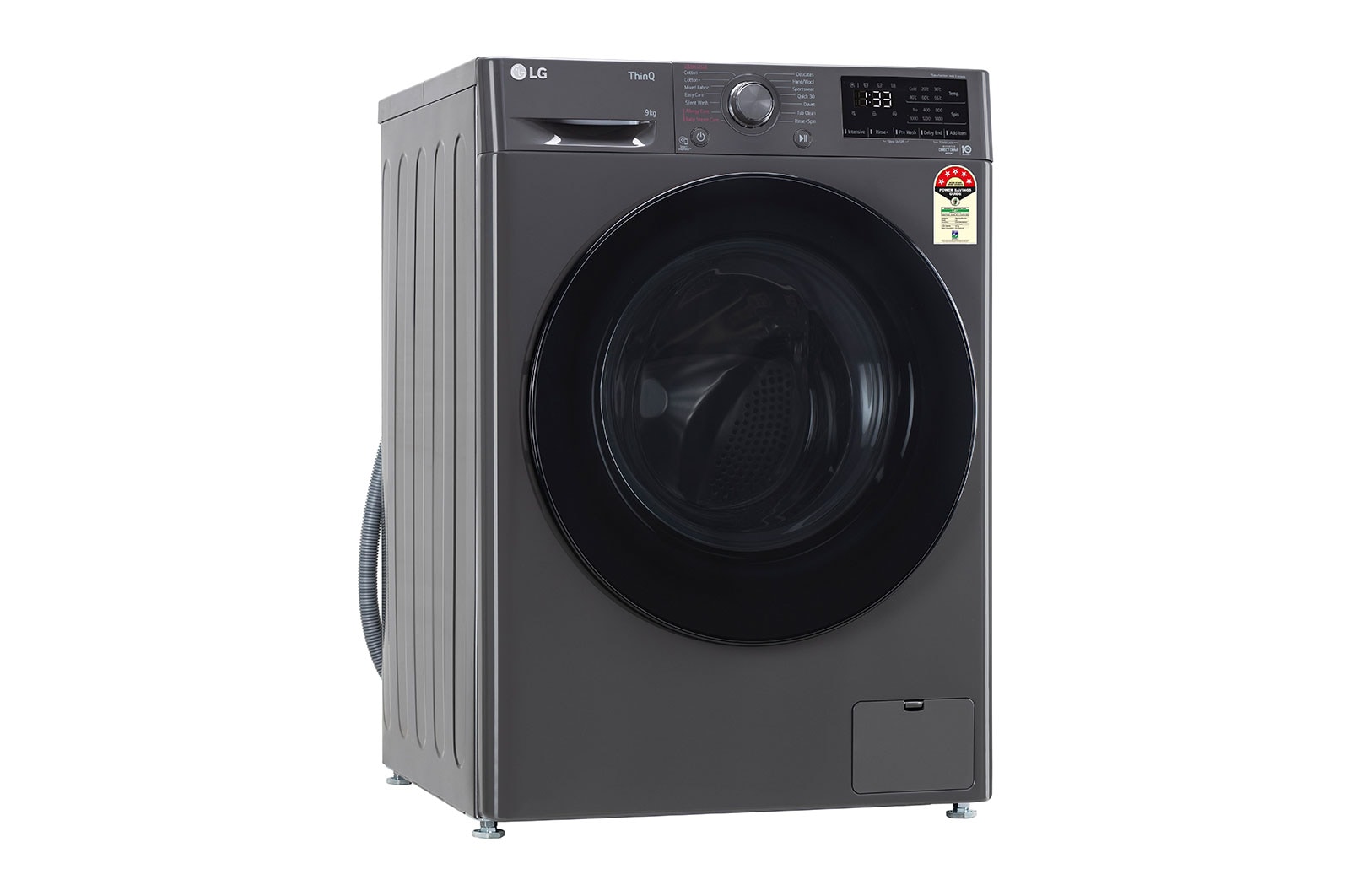 LG 9Kg Front Load Washing Machine, AI Direct Drive™, Middle Black, FHV1409Z4M