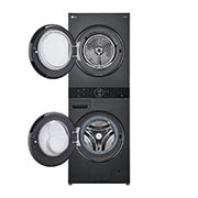 LG FWT1310PB Wash Tower Washer and Dryer Front View with Open Door