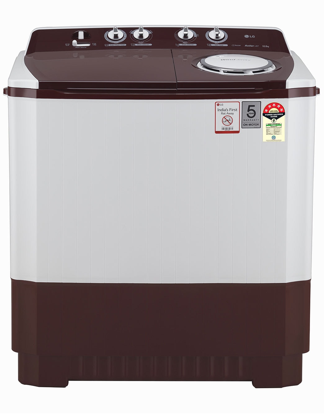 LG 10.5Kg Semi Automatic Top Load Washing Machine, Roller Jet Pulsator ...